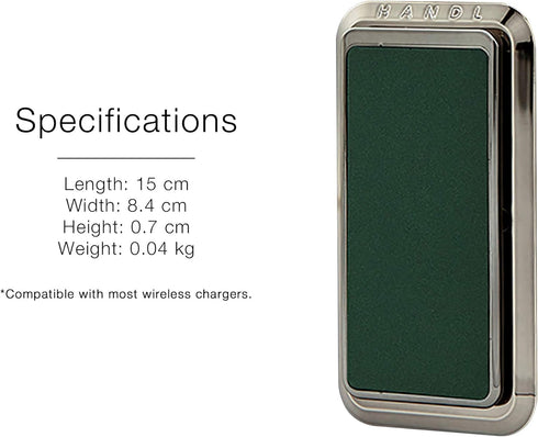 HANDL New York HANDLstick Midnight Green/Grey Grip and Stand for Smartphone...