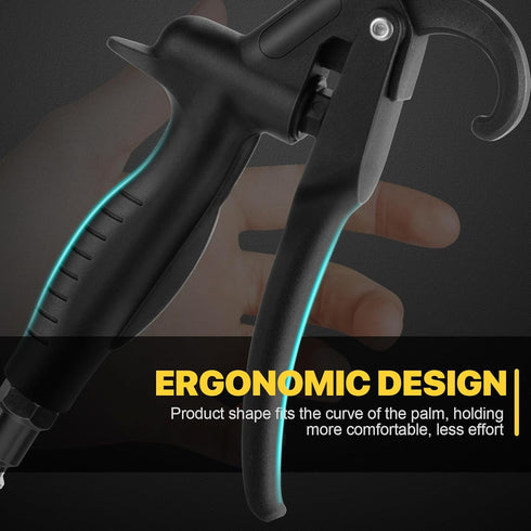 High Volume Air Blow Gun with Rubber Guard Air Flow Nozzle, Industrial Household Air Blower Gun Angle Bent Jet Nozzle, Air Gun for Compressor Pneu...