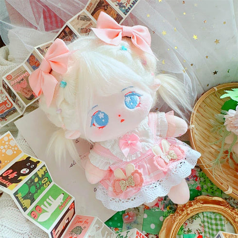 niannyyhouse 20cm Plush Doll Clothes Pink Headwear Shirt Skirt 8in Soft Stuffed Plush Toy Dress Up...