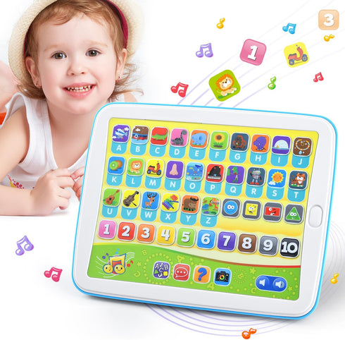 Bilingual Spanish & English Learning Toys for Toddlers 1-3, Kids Interactive Learning Tablet, Childrens Alphabet ABC / Words / Numbers / Colors Le...