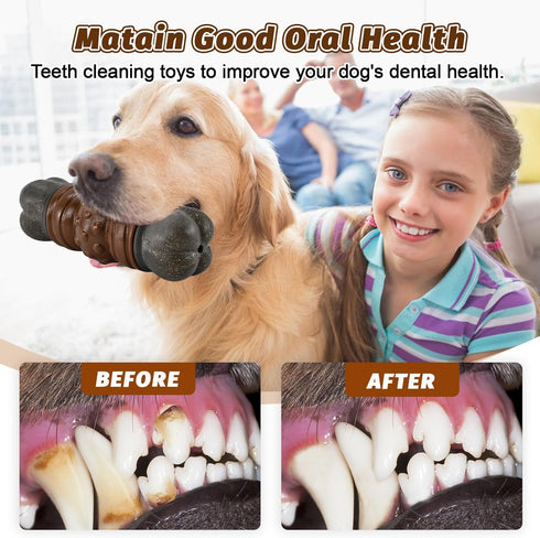 Large Dog Toys for Aggressive Chewers, Tough Dog Toys for Aggressive Chewers, Indestructible Dog Toy, Dog Bones Long Lasting for Medium/Large Dogs...