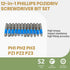 Anti Slip Phillips Cross Slot Pozidriv Screwdriver Bit Set 12PCS 1/4 Inch Hex Shank 2 Inch/50 mm Length S2 Steel with Magnetic for Power Screwdriv...