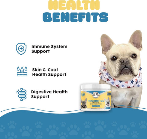 Dog Probiotics, Cat Probiotics, Probiotics for Dogs, Probiotics for Cat, 5 Billion CFUs + Prebiotics + Digestive Enzymes for Digestive Health & Im...