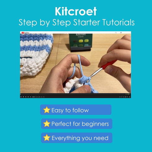 Kitcroet Crochet Kit for Beginners Crochet Bag Kit for Adults with Step by Step Video Tutorials DIY Crochet Starter Knitting Supplies, Hangbag...