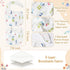 7Pcs Baby Muslin Bibs Baby Burp Cloths Absorbent Cotton Infant Bib Adjustable Resin Button Bibs Flower Pattern Infant Bibs Drooling Feeding Eating...