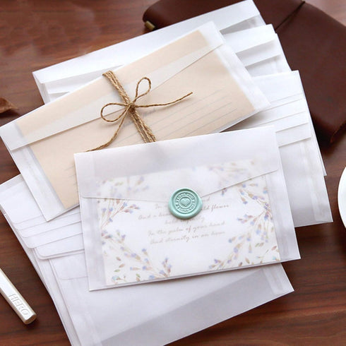 Envelopes for Invitation, 50 Pack 4.9x6.89 Inch White Translucent Paper Wedding Envelopes, Invitation Card Window Envelopes, Greeting Card Envelop...