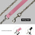 Gothic Leather Choker Collar, PU leather Fur Lined Collars Necklace with Long and Durable Detachable Leash Chain Pet Collars, Pink...