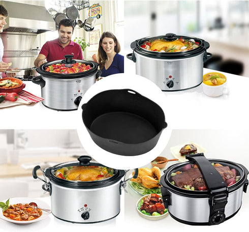 Silicone Liners Fit for Crock Pots/Slow Cookers 7-8 Quart, Slow Cooker Divider Insert Compatible for Crockpot Liner, Reusable/BPA Free/Leakproof/C...