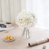 10pcs Hydrangea Silk Flowers Heads with Stems Artificial Hydrangea Flowers for Wedding Home Party Baby Shower Decor (White)...