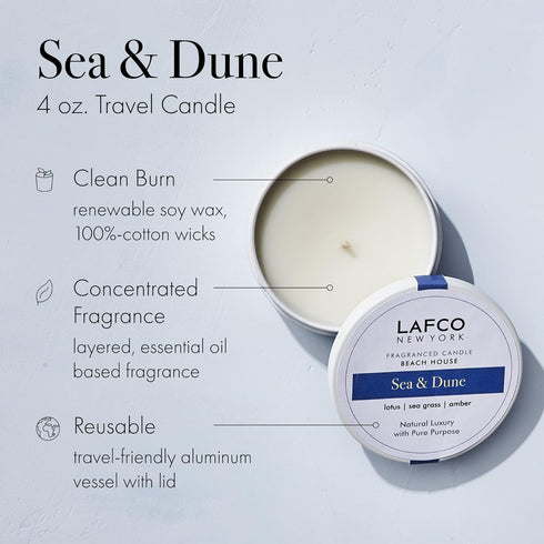 LAFCO New York Travel Candle, Sea & Dune - 4 oz - 20-Hour Burn Time - Made in The USA...
