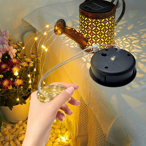 Solar Lights Replacement Top Parts for Outdoor Solar Watering Can Hanging Lanterns with 90 LED String Lithgs Detachable Connector (Warm White ) (2...