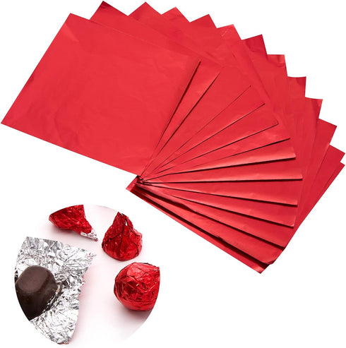 5.9 x 5.9 Inch Square Aluminium Foil Packaging Candy Wrappers Sugar Wraps Paper for DIY Candies and Chocolate Packaging by Party/Wedding/Birthday/...