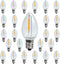 C7 E12 LED Night Light Bulbs, C7 Replacement LED Light Bulbs, Window Candles & Salt Lamp Bulbs, E12 Chandelier Base, 0.6W Equivalent to 7W, Warm W...