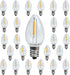 C7 E12 LED Night Light Bulbs, C7 Replacement LED Light Bulbs, Window Candles & Salt Lamp Bulbs, E12 Chandelier Base, 0.6W Equivalent to 7W, Warm W...
