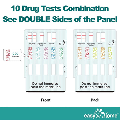 Easy@Home Multi-Drug Screen Test: 5 Pack Urine Drug Tests Kit, Testing BZO/COC/THC/MET/MOR/OXY/BAR/BUP/MTD/TCA, Instant Drugs Test Including Marij...