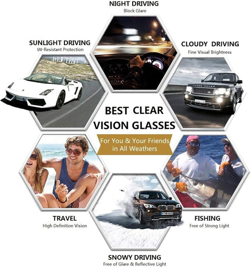 Men's Fashion Polarized Photochromic Sunglasses for Day and Night,UV 400 Clear Vision for Driving Cycling Outdoor...
