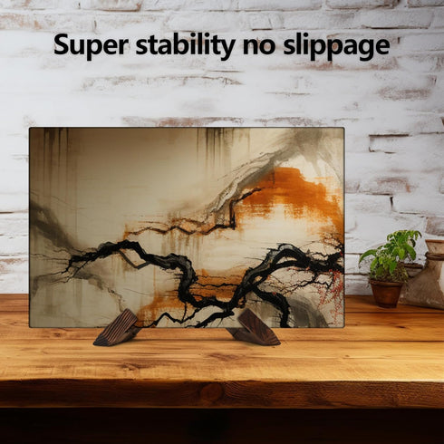 Wooden Display Stand Plate Holder Display Stand Picture Photo Frame Stand Decorative Signs Holder Multifunctional Display Stand for Table Decorati...