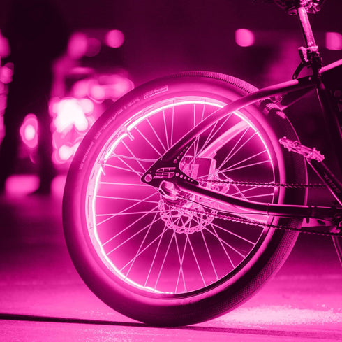 AlveyTech Pink LED Firefly Valve Stem Light Set - for Kids Mini Dirt Bikes and Scooters, ATV, 4-Wheel Quad, Mod E-Bike Lights, Car, Gas/Electric S...