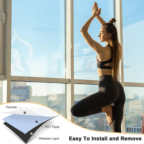 Window Security Film 17.3in X 9.84ft, Shackcom Tempered Glass Window Film Adhesive Anti-shatter for Home, Office and Car (Clear)...