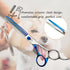 Blue & Silver Chunker Dog Grooming Scissors with Decorative Imitation Diamond Sharp and Durable 7.0'' 9CR Stainless Steel Pet Cat Trimming Shears ...