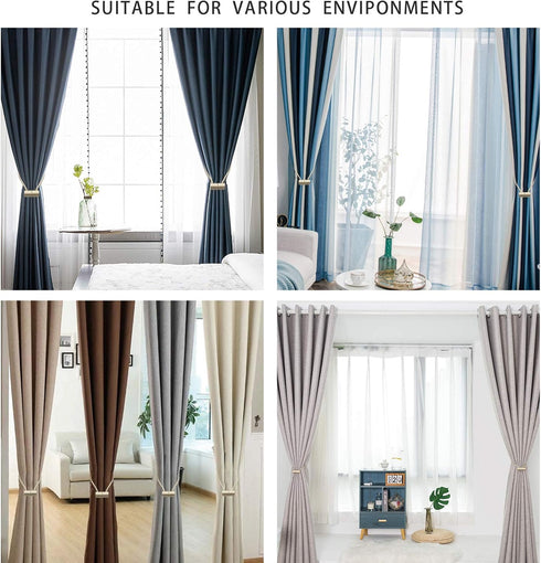 Curtain Tiebacks Clips VS Strong Magnetic Tie Band Home Office Decorative Drapes Weave Holdbacks Holders European for Blackout Sheer Window Treatm...
