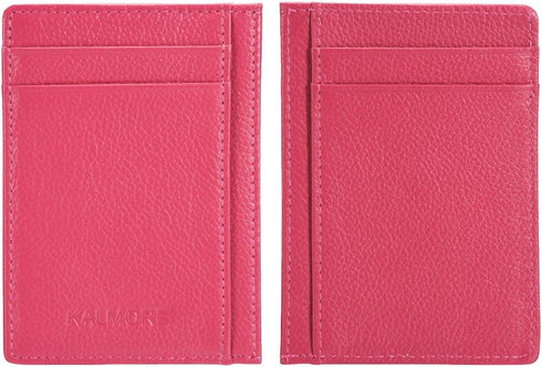 Unisex-Adult's Petite Credit Card Holder Leather Slim Minimalist Wallet, Rose, Classic...