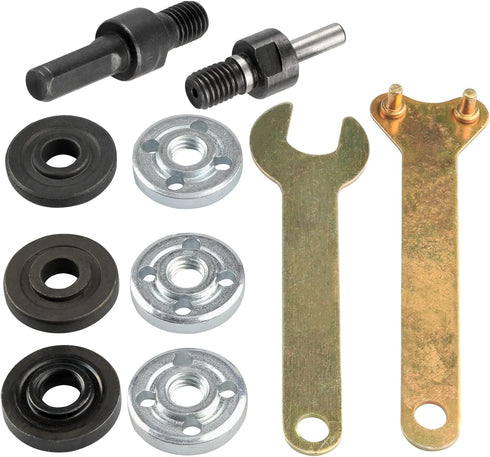 Yakamoz Drill Angle Grinder Adapter with Flange Nut Parts Set, 6mm and 10mm Drill Arbor Mandrel Adaptor with 3 Set Replacement Grinder Flange Nuts...