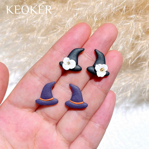 KEOKER Halloween Polymer Clay Cutters, Halloween Clay Cutters for Polymer Clay Jewelry, 10 Shapes Halloween Clay Earrings Cutters, Pumpkin Hallowe...