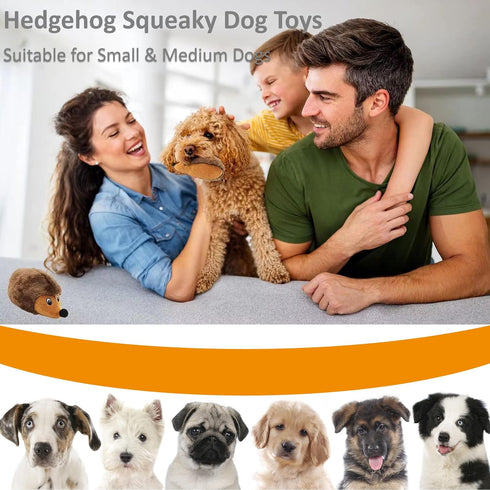 Hedgehogz Squeaky Dog Toy, Stuffed Plush Dog Toys for Small Medium Dogs (8 Inch (2 Pack))...