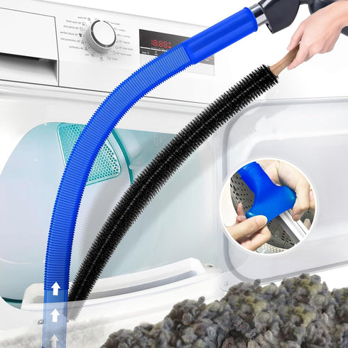 2 Pieces Dryer Vent Cleaner Kit Compatible with All Vacuum Cleaner, Dryer Lint Brush and Vacuum Hose Attachment with Stretch Universal Connector, ...