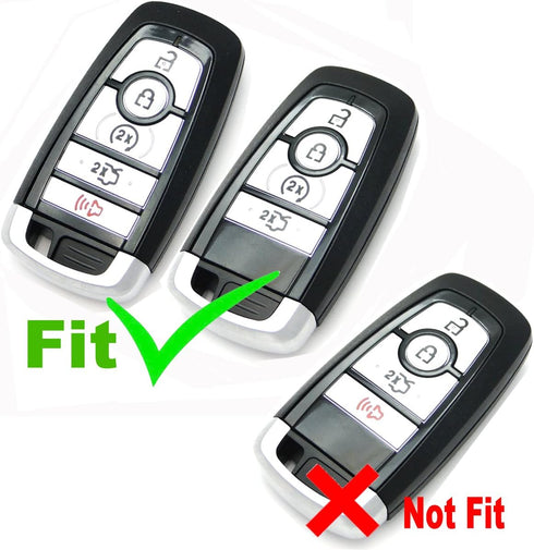 Pink Leather 5 Buttons Key Fob Case Case Remote Skin Holder Protector Jacket for 2017 2018 2019 2020 2021 2022 2023 2024 Ford Bronco Mustang Fusio...