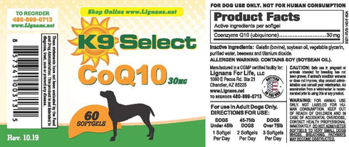 CoQ10 Supplement for Dogs, 30mg - 60 Soft Gels per Bottle - Pet Supplement, CoQ10 for Dogs, Nutritional Softgels for Canine Heart Health, CoQ10 fo...