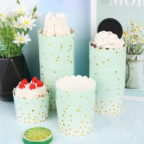 50 Pcs Colorful Greaseproof Paper Baking Cups Large 5 Oz Cupcake Paper Liners Disposable Muffin Cases Cupcake Holders Containers for Wedding Party...