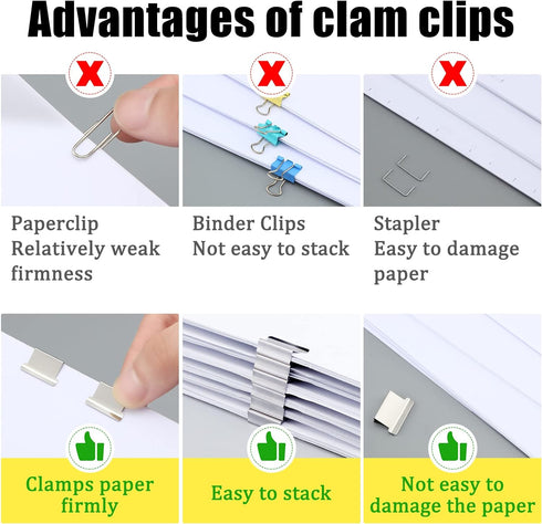 3 Pack Paper Clam Portable Handheld Paper Clip Dispenser 30 Sheet Capacity with 50 Pcs Reusable Colorful and 124 Pcs Silver Clips Fast Paper Clipp...