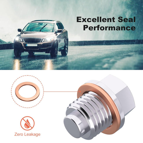 20PCS M14 x 1.5 Copper Red Oil Drain Plug Gasket 14mm Crush Washers Gasket Seal Ring Replacement Used for Sump Plugs, Water, Fuel and Hydraulic Fi...