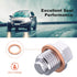 20PCS M14 x 1.5 Copper Red Oil Drain Plug Gasket 14mm Crush Washers Gasket Seal Ring Replacement Used for Sump Plugs, Water, Fuel and Hydraulic Fi...