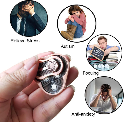 Metal Fidget Slider,Triangle Rotation Metal Fidget Toys, Clover Shape EDC Adult Toys ,Fidget Toys Adults for Stress and Anxiety Relief?ADHD Fidget...