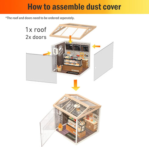 Rolife Dust Cover Roof for Plastic Mini House Building Set P02...