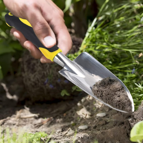 Garden Shovel Hand Trowel Mini Shovel Garden Tools Cast-Aluminum Heavy Duty Gardening Tool Soft Rubberized Non-Slip Handle Potting Tools for Plant...