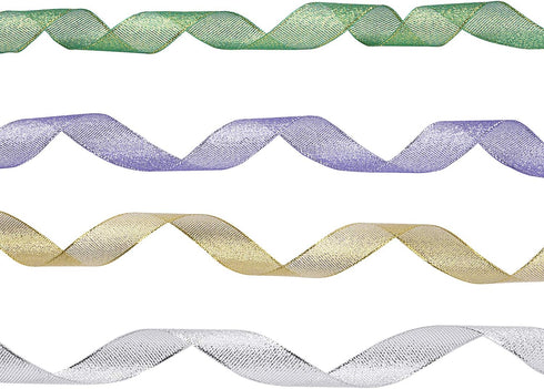 10 Rolls 3/5 Inch Width Metallic Glitter Ribbon for Holiday Wedding Party Decoration Gift Wrapping...