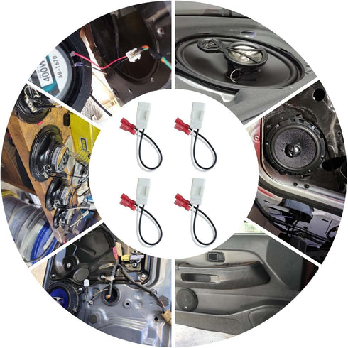 4 Pack Speaker Harness for Jeep Dodge Chrysler Models Front Rear Door Speaker Wiring Harness Adapter 72-6514 - Door Speaker Replacement Speaker Wi...