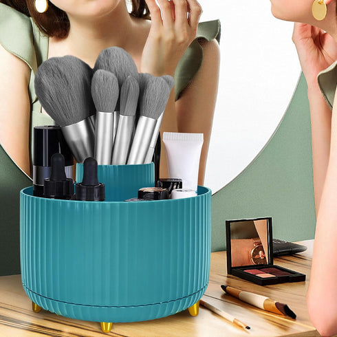 Makeup Brush Organizer,5 Slots 360° Rotating Desk Pen Holder,Makeup Brushing Holder,Cosmetic Brushes Storage Holder,Cute Pencil Cup,Desk Organizer...