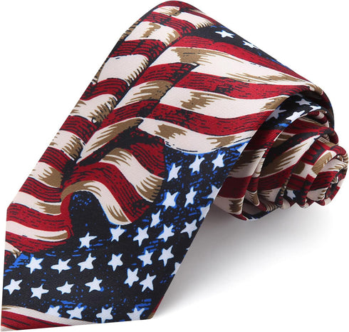 Men's American Flag Ties 3.27" (8.3CM) USA Flag Necktie For Men...