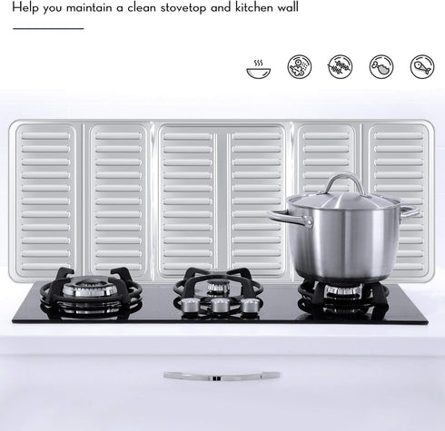 2 Pieces Splatter Guards for Frying Stove Splatter Guard Anti Oil Barrier Nonstick Aluminum Oil Shield Guard for Kitchen Cooking Guard...