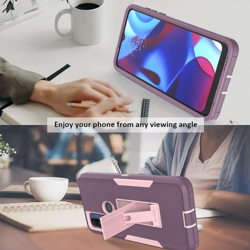 Compatible with Motorola G Pure Case, Moto g Power (2022) Case, Full Body Protection with Magnetic Kickstand Car Mount, Shockproof Moto G Pure Hea...