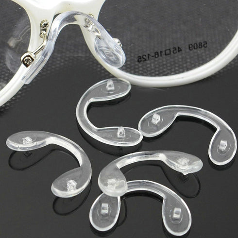 10 Pairs of Silicone Glasses U Shaped Strap Bridge Screw in Silicone Nose Pads Eyewear Accessory...