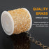 KYUNHOO 16.4ft/5m Chain for Jewelry Making Solid Brass Round Circles Link Chain Spool Necklace Earring DIY Jewelry Supplies Gold Plated Bulk Chain...