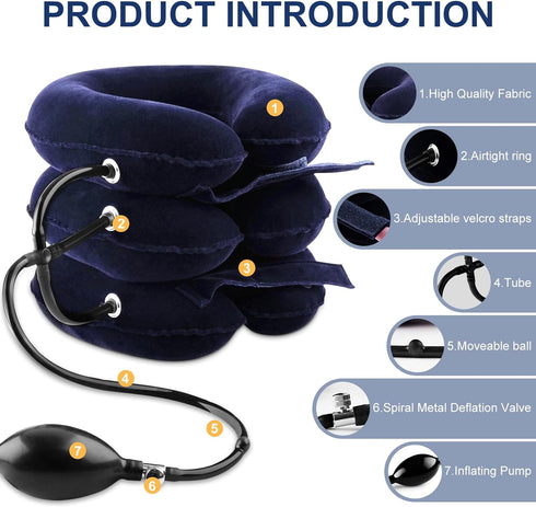 Hotodeal Cervical Neck Traction Device, Neck Stretcher for Instant Neck Pain Relief,Inflatable & Adjustable Neck Support Brace Neck Traction Pillo...