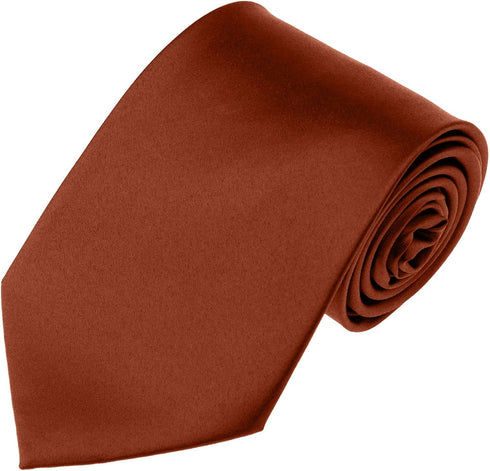 Solid Cinnamon Color Standard Men's Necktie...