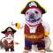 Dog Costume Pirates of The Caribbean Style, Novelty Pet Cosplay Funny Halloween Costumes Cat Pirate Clothing, Cool Dog Clothes for Small to Medium...